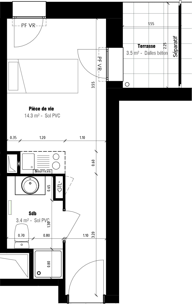 18m²